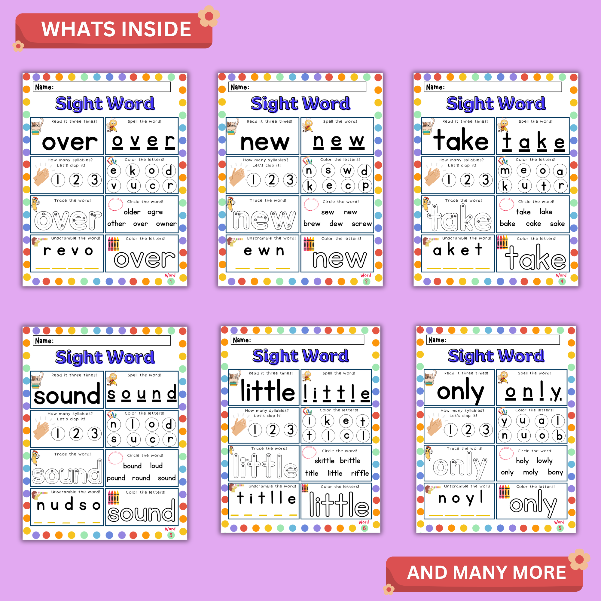 Second 100 Sight Words Worksheets – Words 1–50 2 Second 100 Sight Words Worksheets – Words 1–50 - Image 2