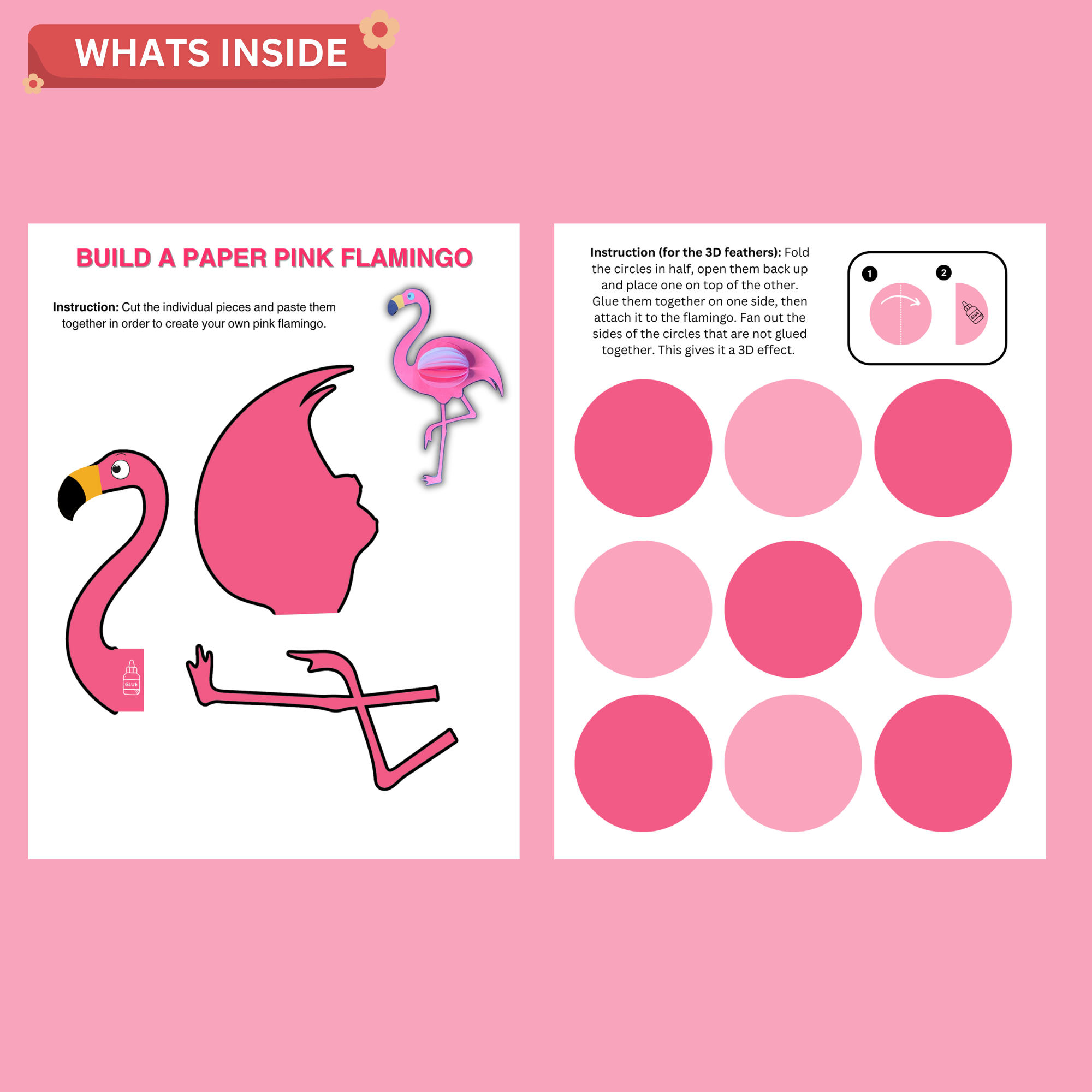 Build a Pink Flamingo Craft for Kids – 3D Cut & Paste Printable 2 Build a Pink Flamingo Craft for Kids – 3D Cut & Paste Printable - Image 2