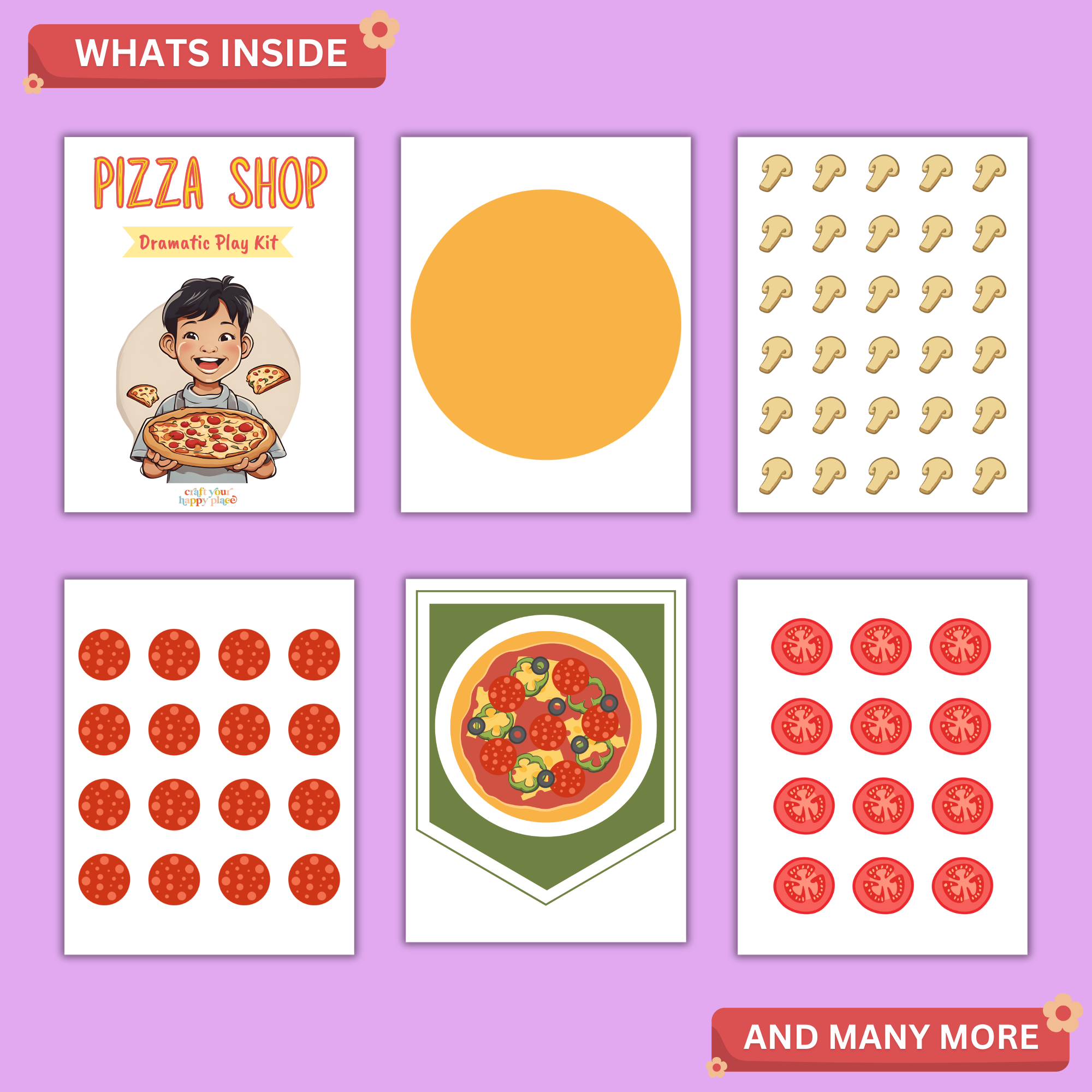 Pizza Shop Dramatic Play Kit Printable PDF | Preschool Pretend Play Center 2 Pizza Shop Dramatic Play Kit Printable PDF | Preschool Pretend Play Center - Image 2