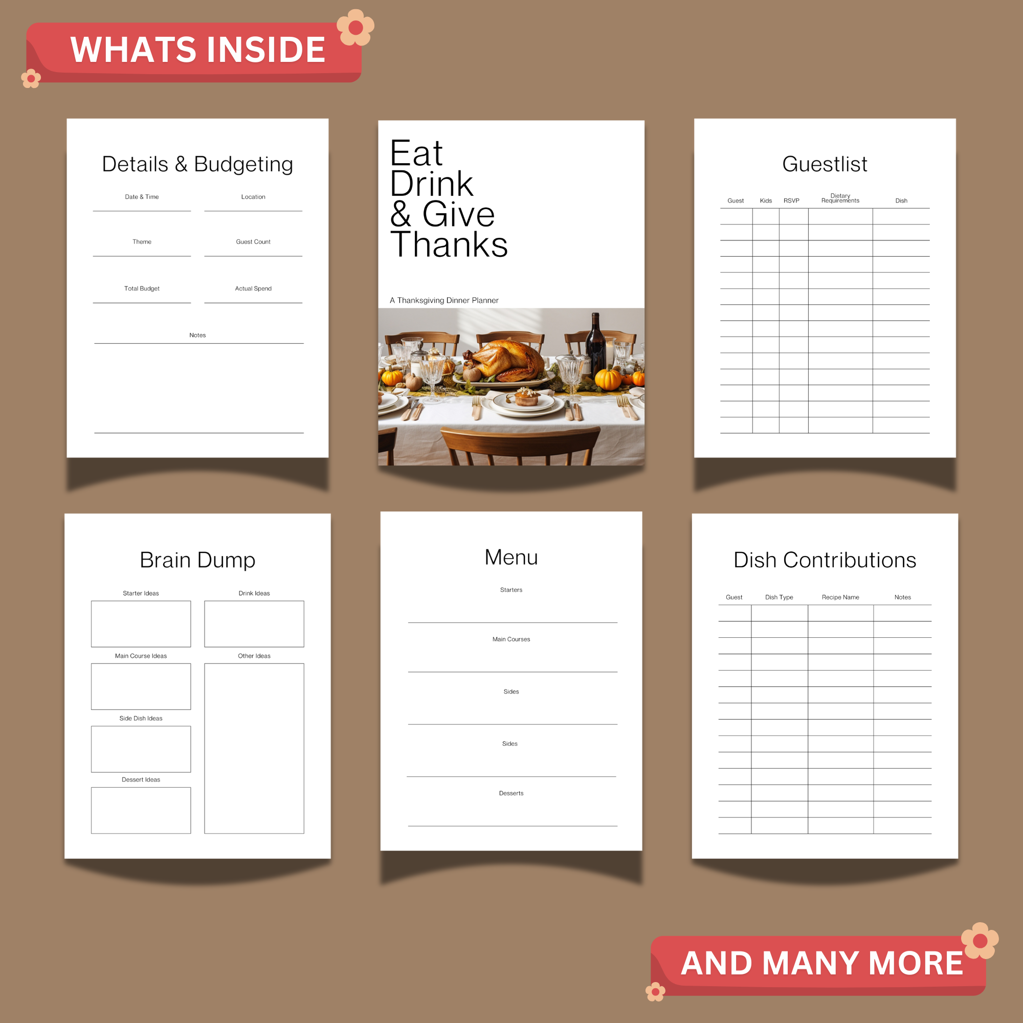Thanksgiving Dinner Planner Printable | 15-Page Holiday Meal Planning PDF 2 Thanksgiving Dinner Planner Printable | 15-Page Holiday Meal Planning PDF - Image 2