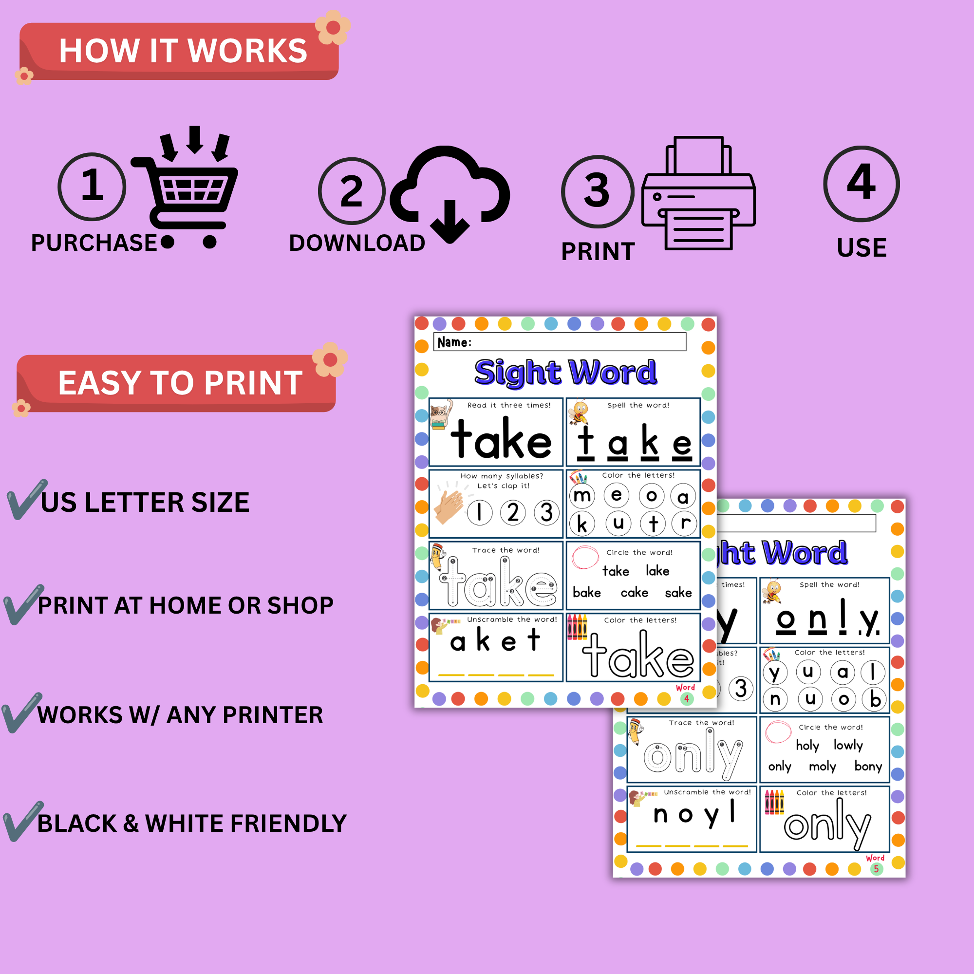 Second 100 Sight Words Worksheets – Words 1–50 3 Second 100 Sight Words Worksheets – Words 1–50 - Image 3