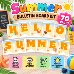 Summer Bulletin Board Kit Printable – 70 Pages