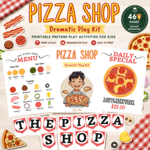 Pizza Shop Dramatic Play Kit Printable PDF | Preschool Pretend Play Center