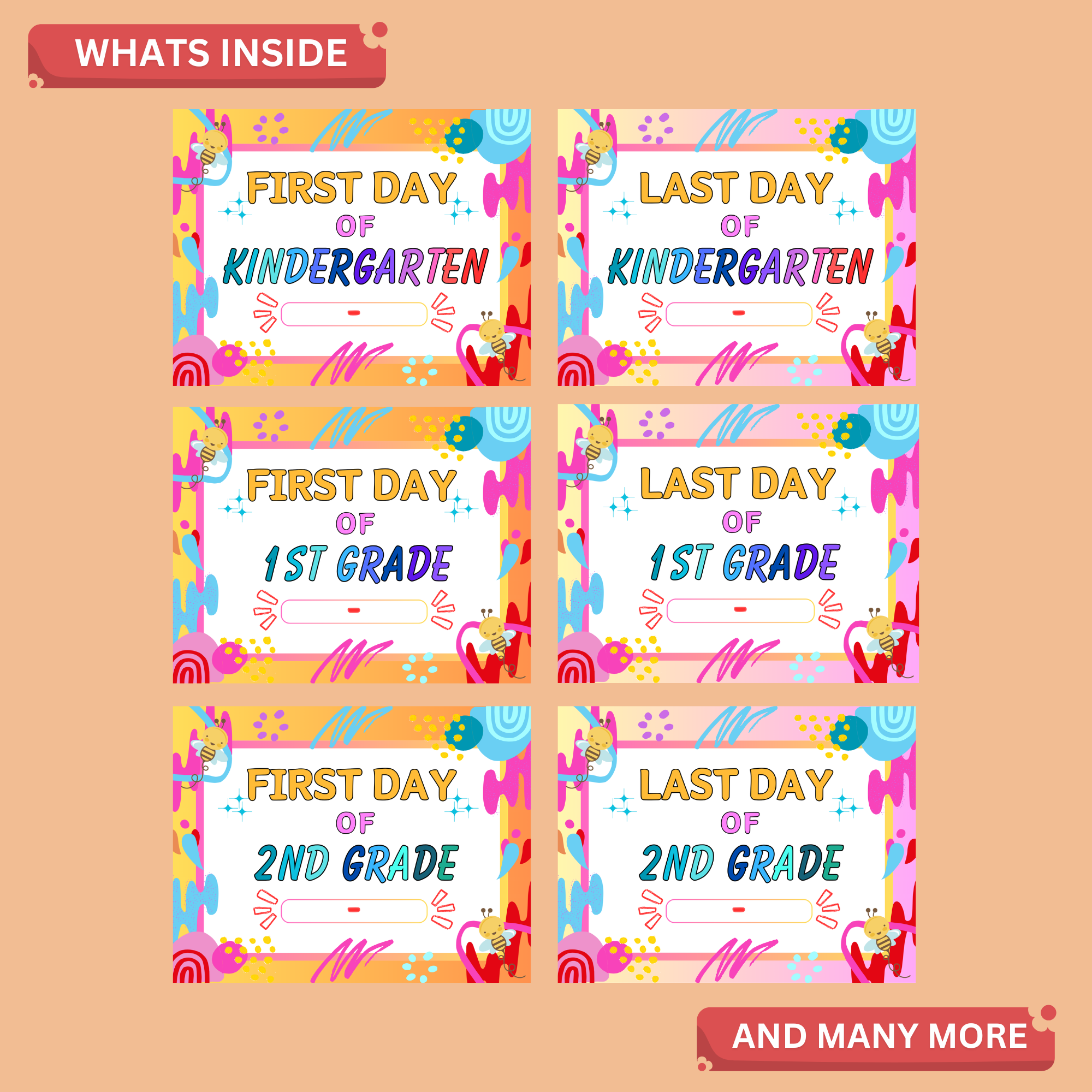 First & Last Day of School Signs – Kindergarten to 12th Grade Printable 2 First & Last Day of School Signs – Kindergarten to 12th Grade Printable - Image 2
