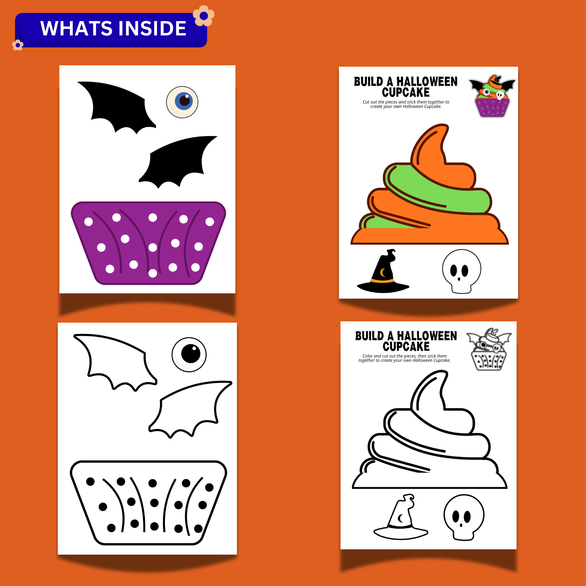 Build a Halloween Cupcake Printable Activity – Color, Cut & Paste 2 Build a Halloween Cupcake Printable Activity – Color, Cut & Paste - Image 2
