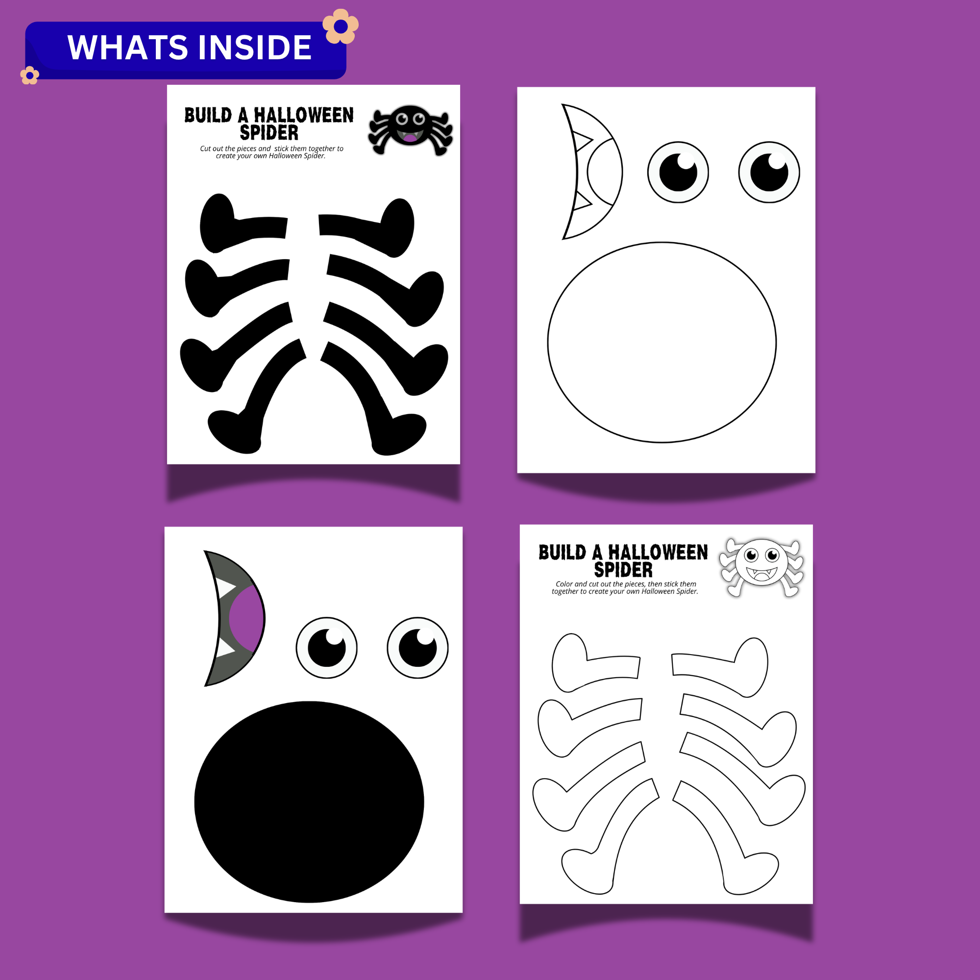 Build a Halloween Spider Printable Craft for Kids | Cut & Paste Activity 2 Build a Halloween Spider Printable Craft for Kids | Cut & Paste Activity - Image 2