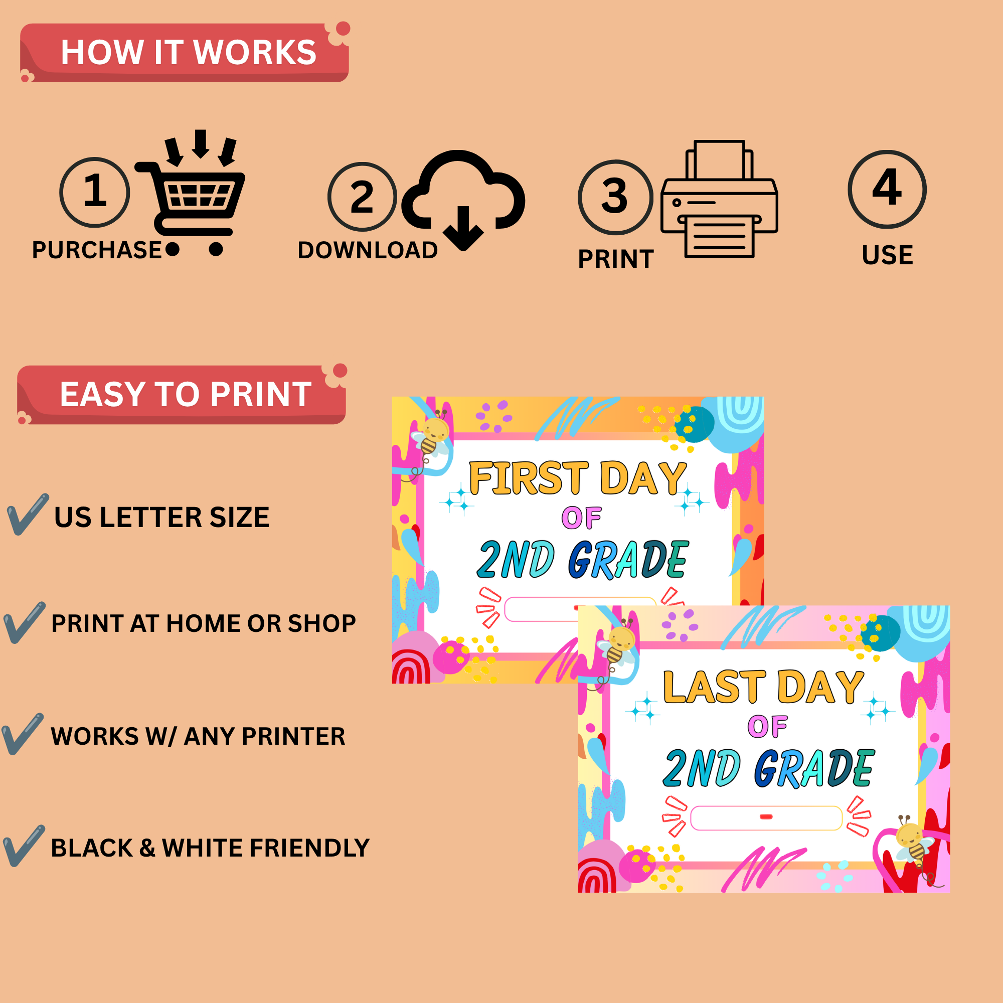 First & Last Day of School Signs – Kindergarten to 12th Grade Printable 3 First & Last Day of School Signs – Kindergarten to 12th Grade Printable - Image 3