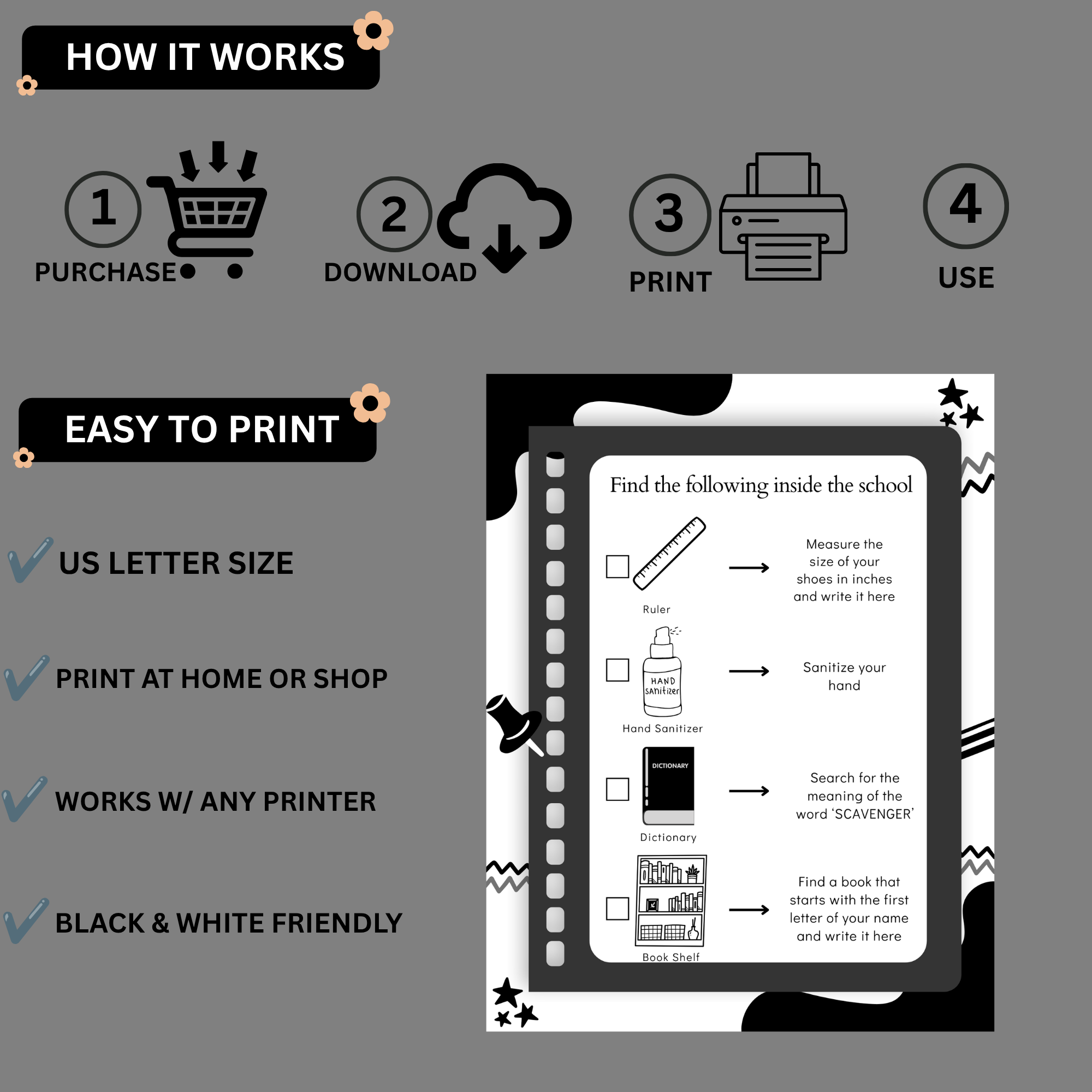 Back to School Scavenger Hunt Printable – Classroom Welcome Game 3 Back to School Scavenger Hunt Printable – Classroom Welcome Game - Image 3