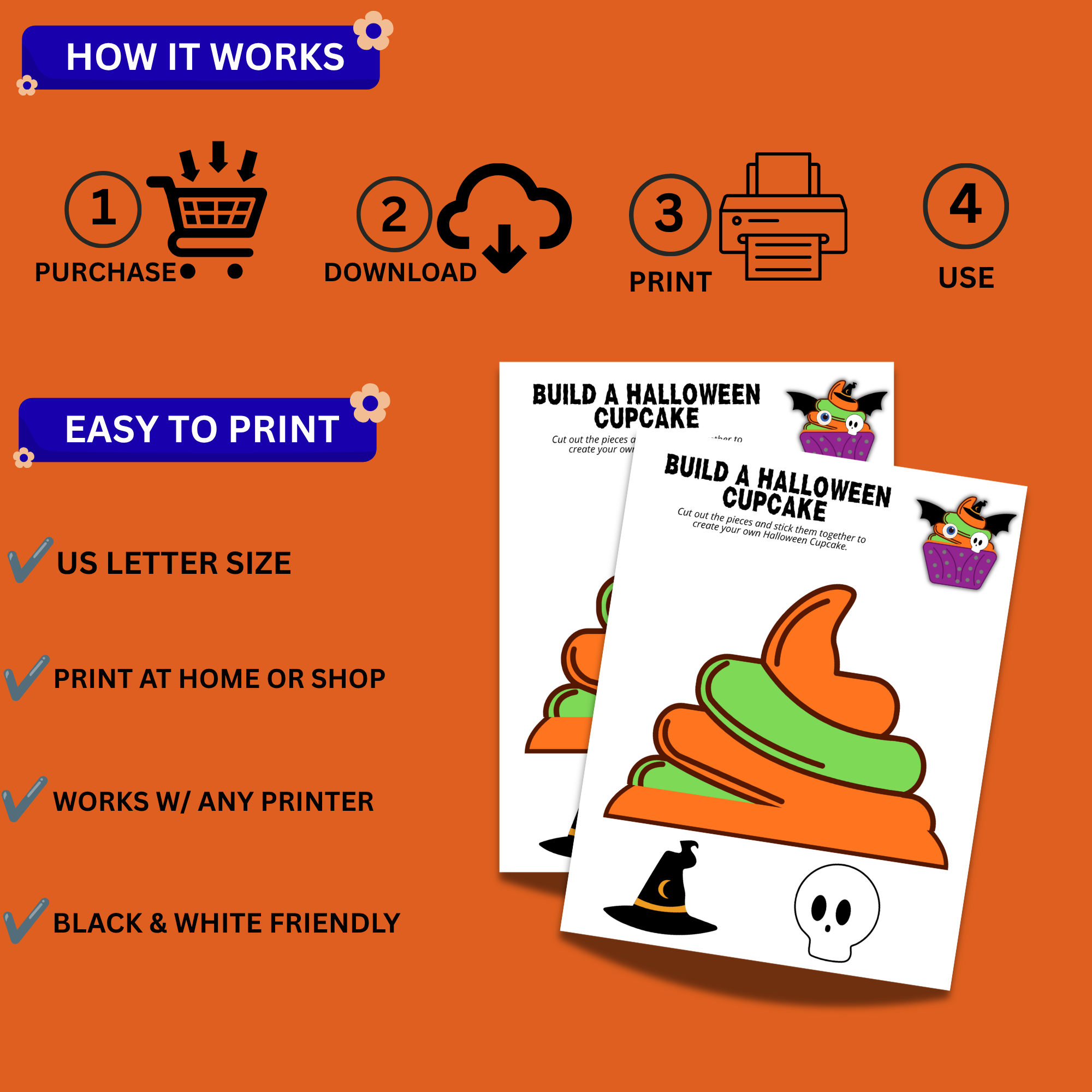 Build a Halloween Cupcake Printable Activity – Color, Cut & Paste 3 Build a Halloween Cupcake Printable Activity – Color, Cut & Paste - Image 3