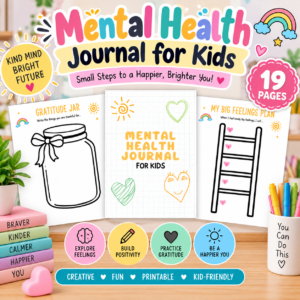 Mental Health Journal for Kids Printable PDF | Social Emotional Learning (SEL) Workbook | 19 Printable Activities