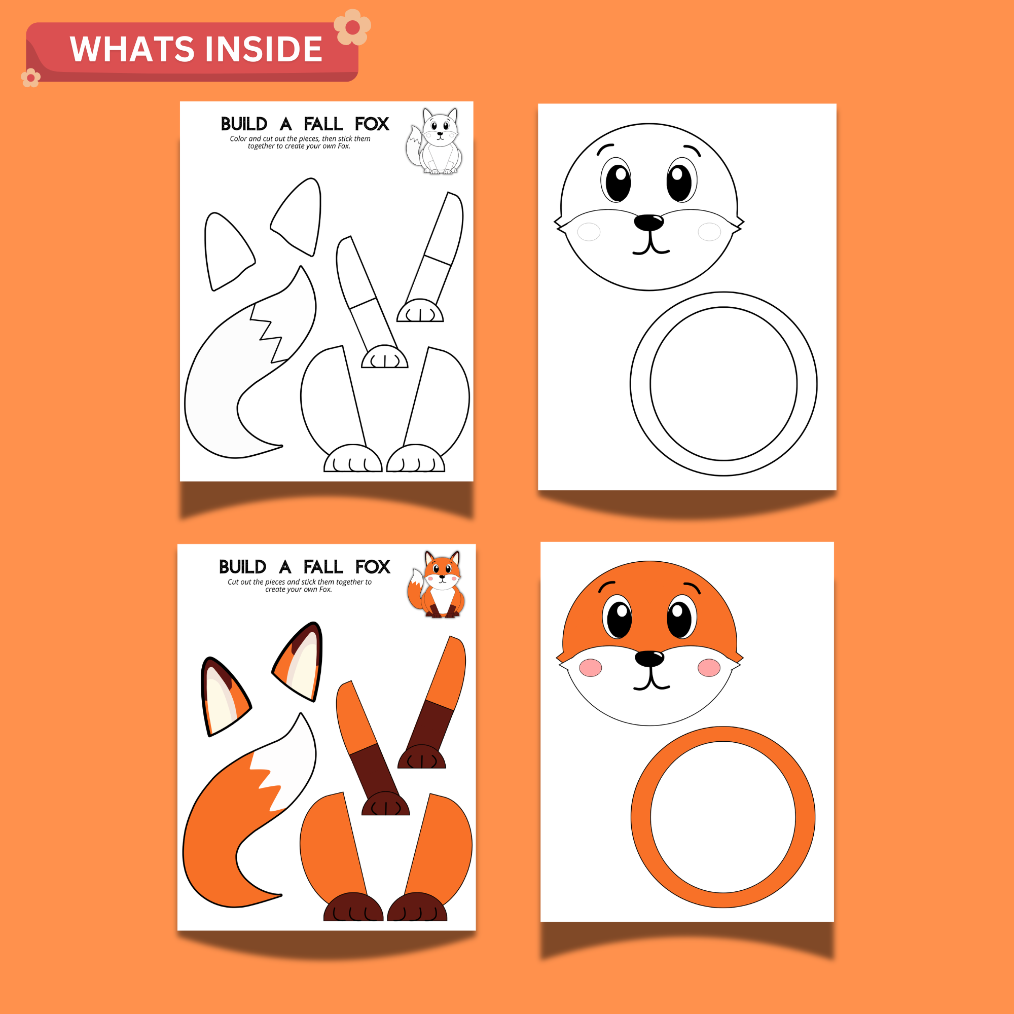 Build a Fall Fox Printable Craft for Kids – Cut & Paste Autumn Activity 2 Build a Fall Fox Printable Craft for Kids – Cut & Paste Autumn Activity - Image 2