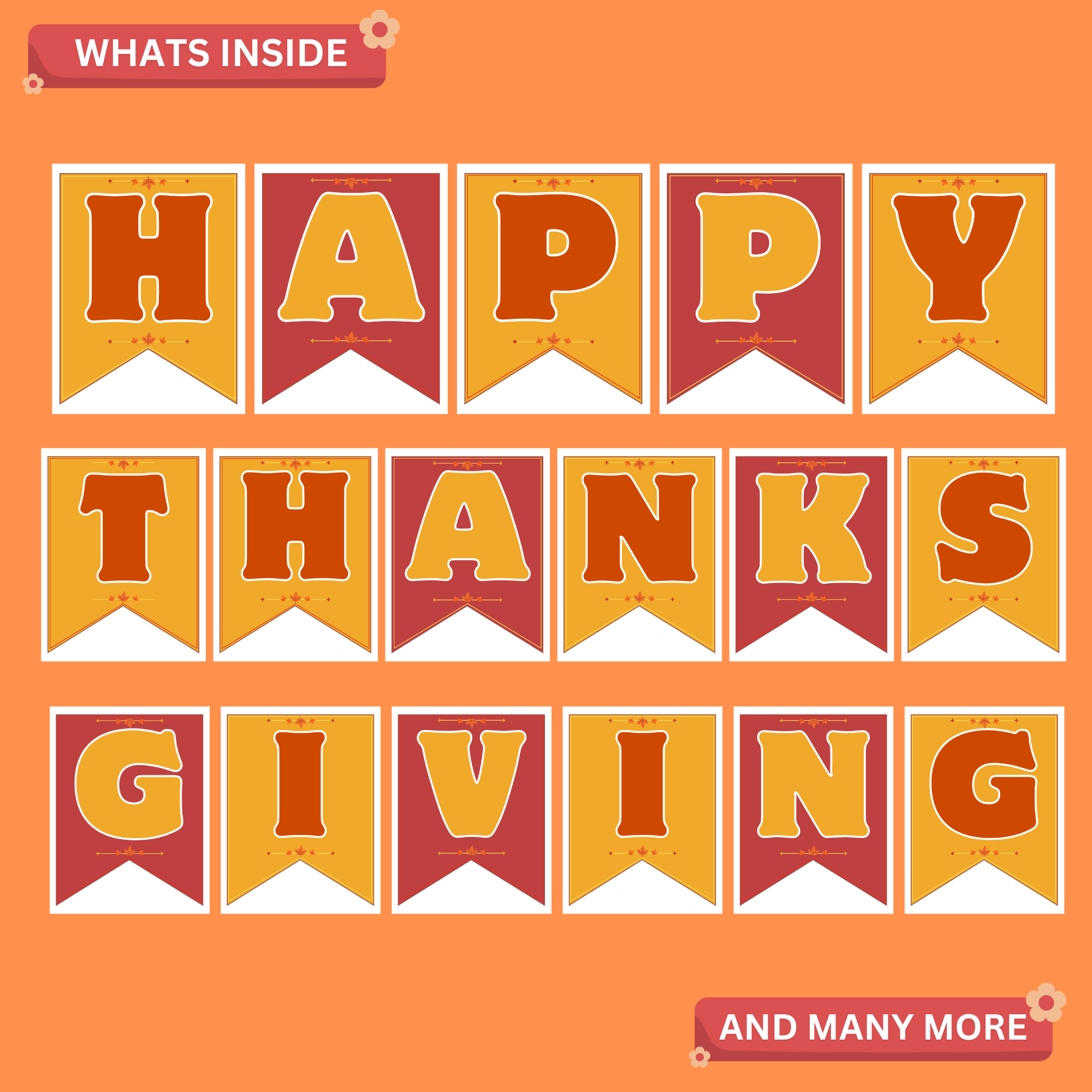Happy Thanksgiving & Thankful Today & Always Banner Set – Fall Classroom Decor 2 Happy Thanksgiving & Thankful Today & Always Banner Set – Fall Classroom Decor - Image 2