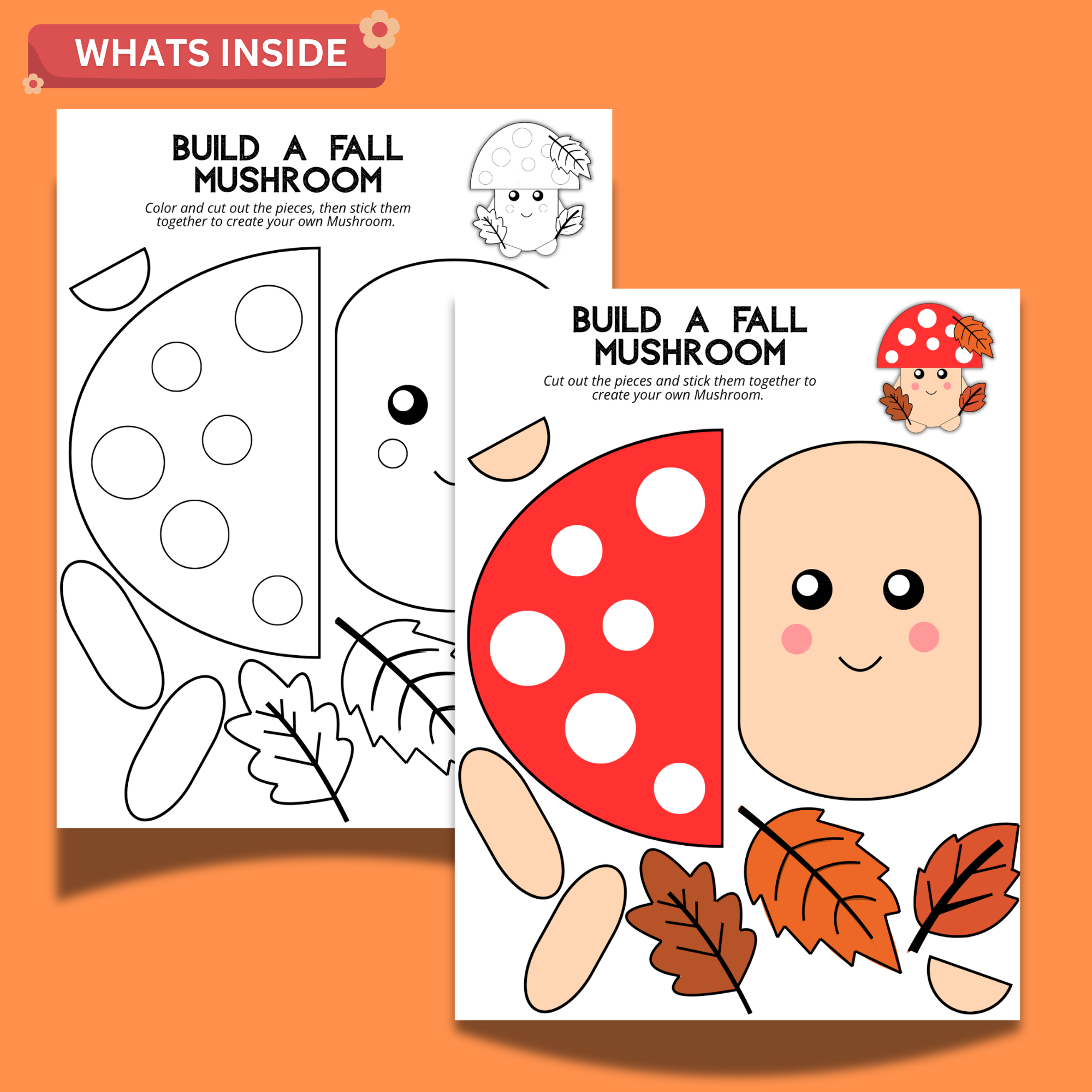 Build a Fall Mushroom Printable Craft 2 Build a Fall Mushroom Printable Craft - Image 2