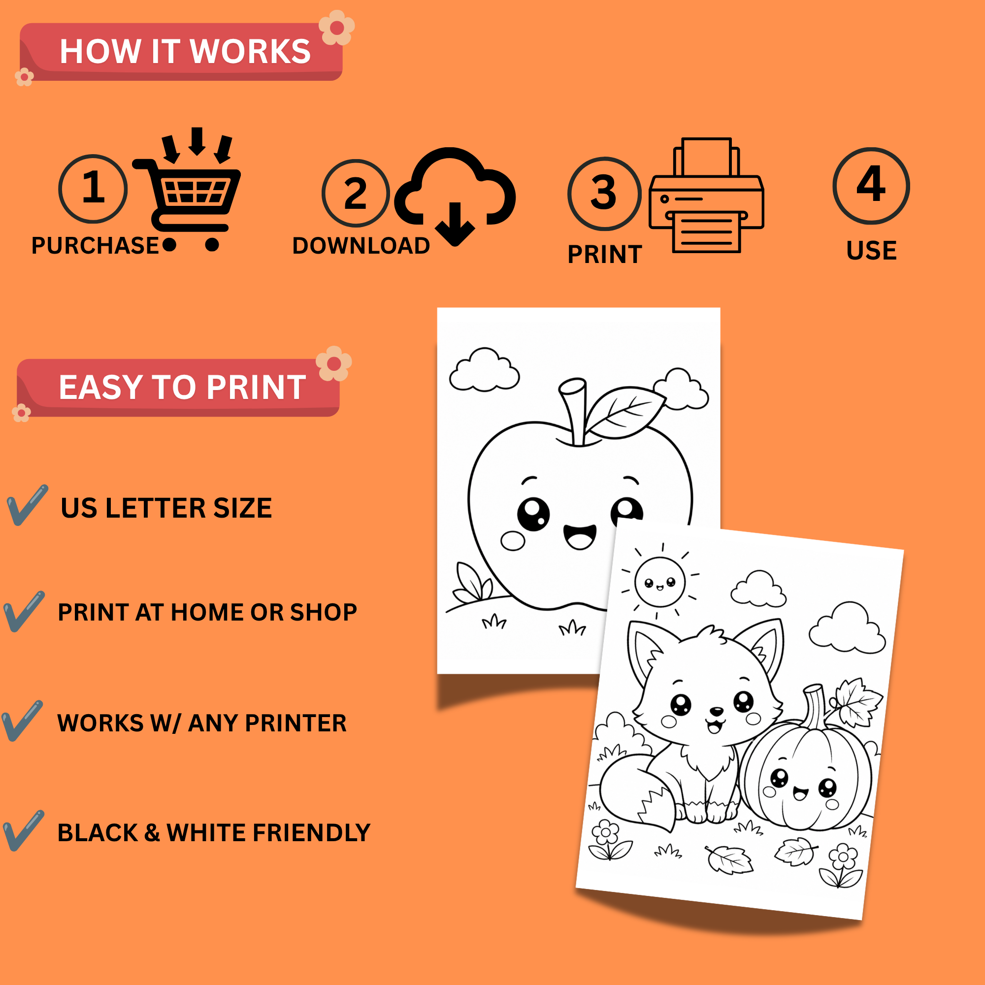 Kawaii Fall Coloring Book – 20 Printable Autumn Coloring Pages for Kids 3 Kawaii Fall Coloring Book – 20 Printable Autumn Coloring Pages for Kids - Image 3