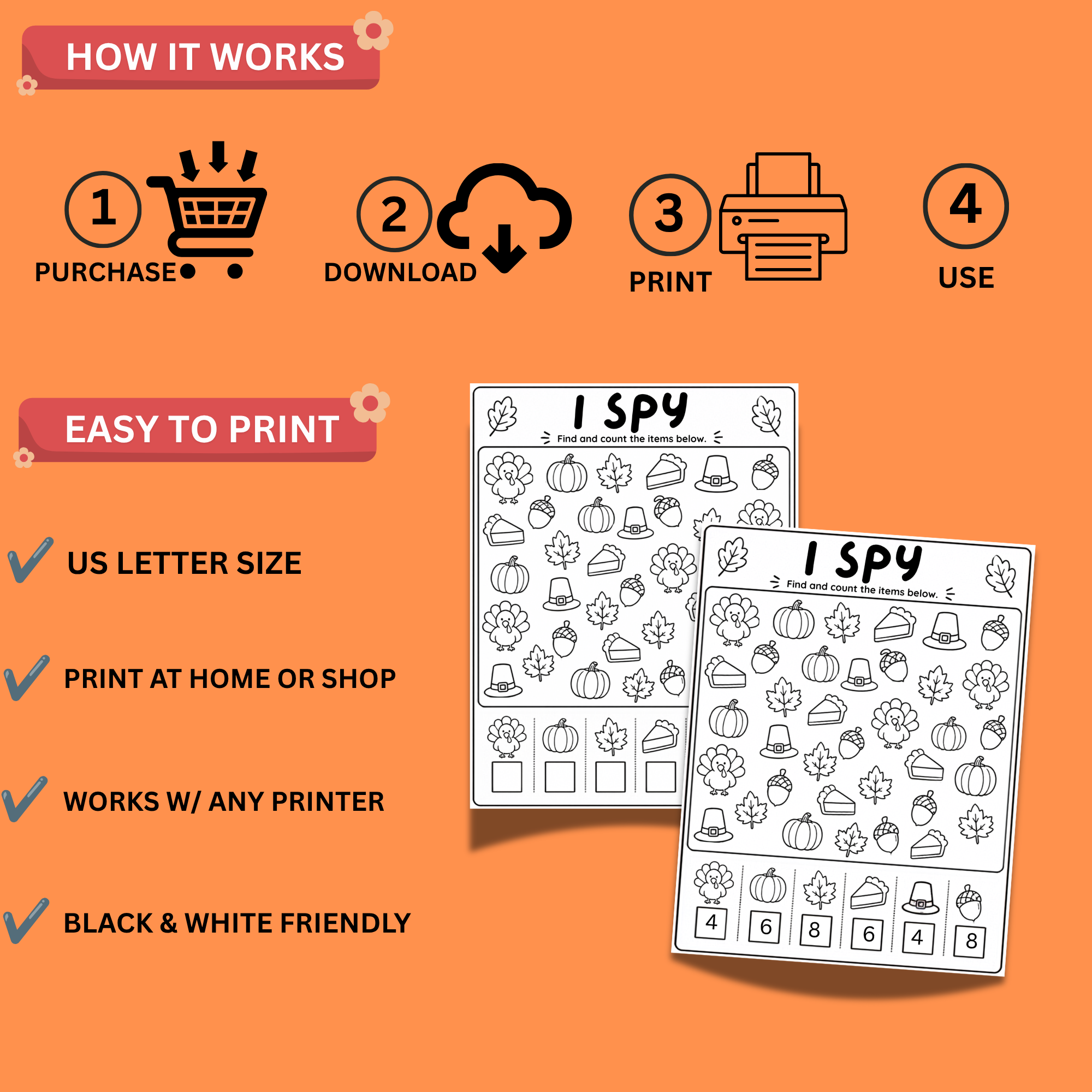 Thanksgiving I Spy Printable – 2-Page Fall Counting Activity for Kids 3 Thanksgiving I Spy Printable – 2-Page Fall Counting Activity for Kids - Image 3