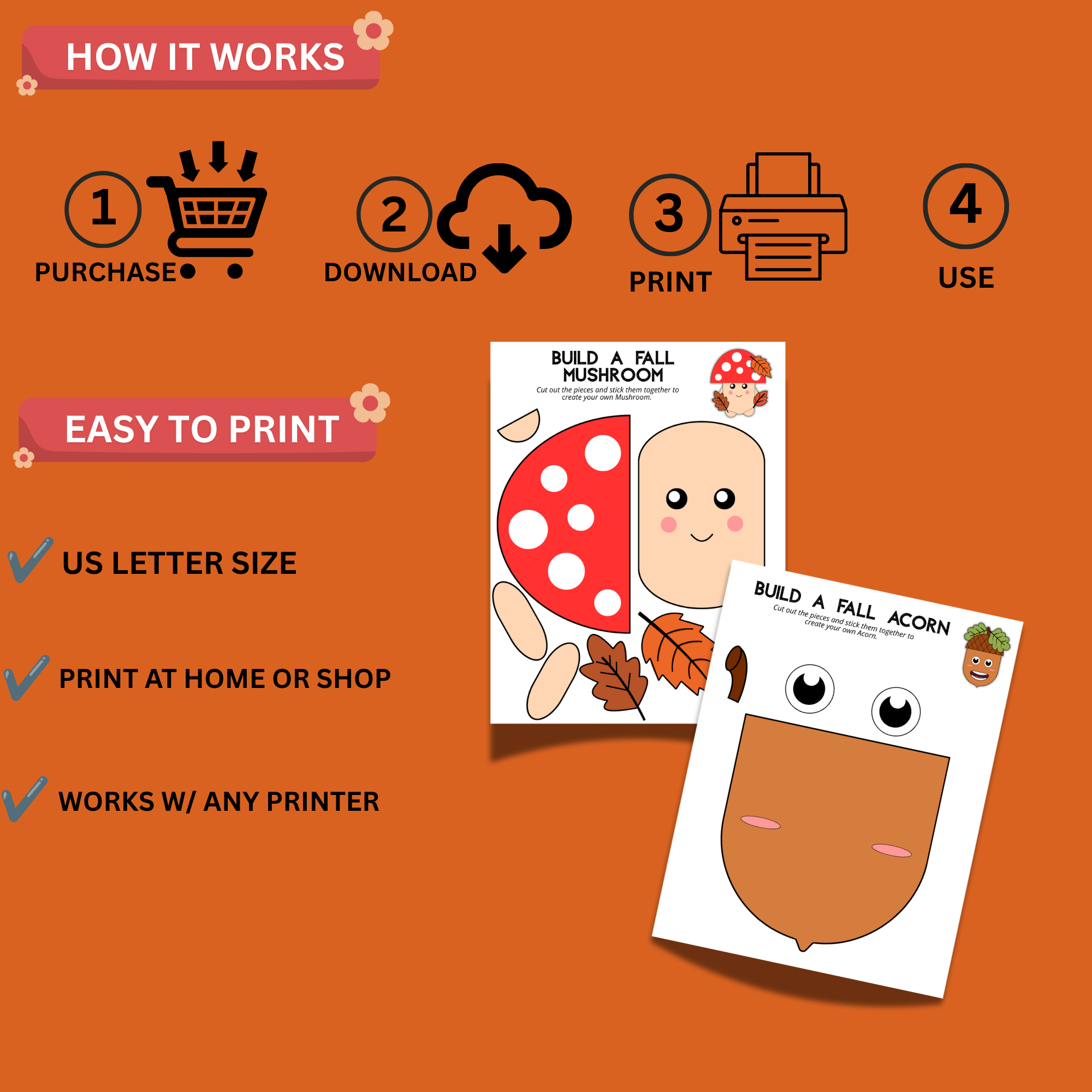 Build a Fall Bundle 6 in 1 – Printable Fall Crafts for Kids 3 Build a Fall Bundle 6 in 1 – Printable Fall Crafts for Kids - Image 3
