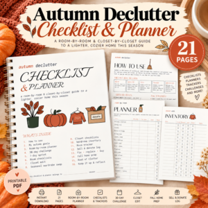 Autumn Declutter Checklist & Planner &ndash; 21-Page Printable PDF