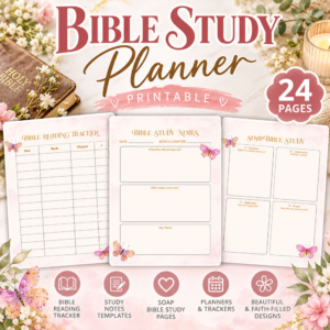 Bible Study Planner Printable – 24 Page Christian Bible Journal