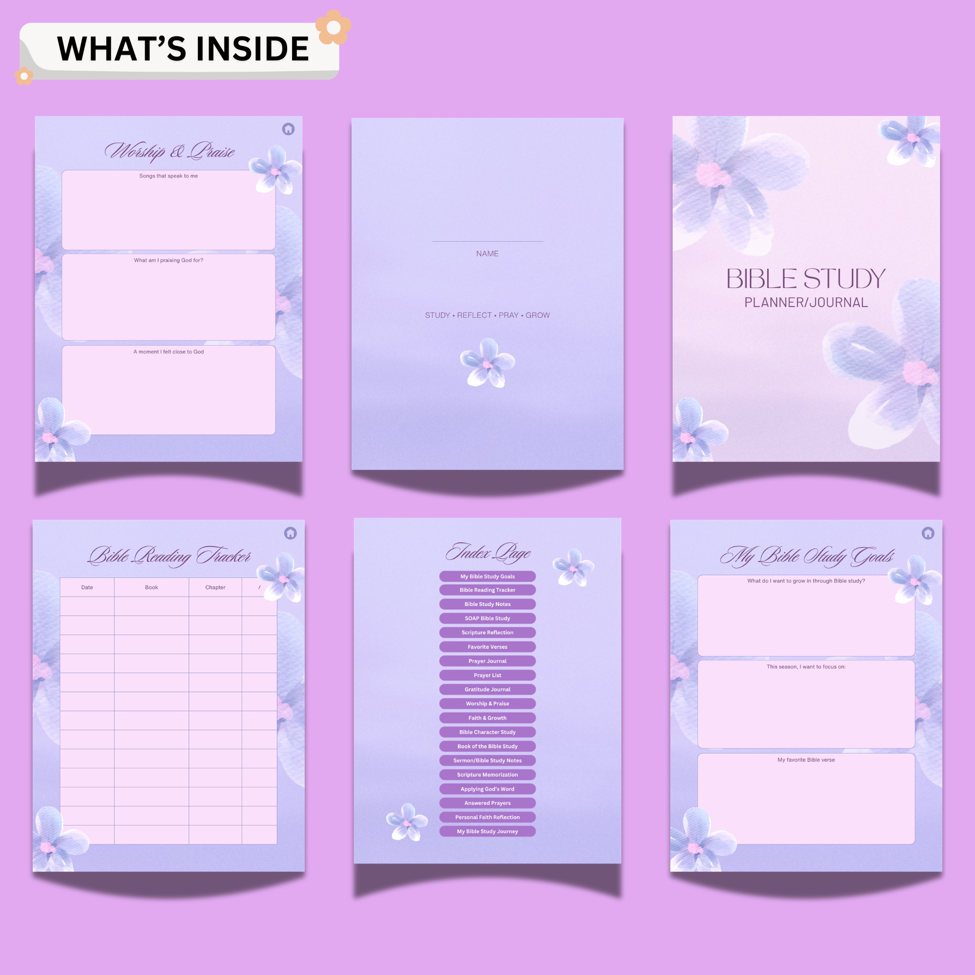 Bible Study Planner & Journal Printable – 22 Page Christian Study Workbook 2 Bible Study Planner & Journal Printable – 22 Page Christian Study Workbook - Image 2