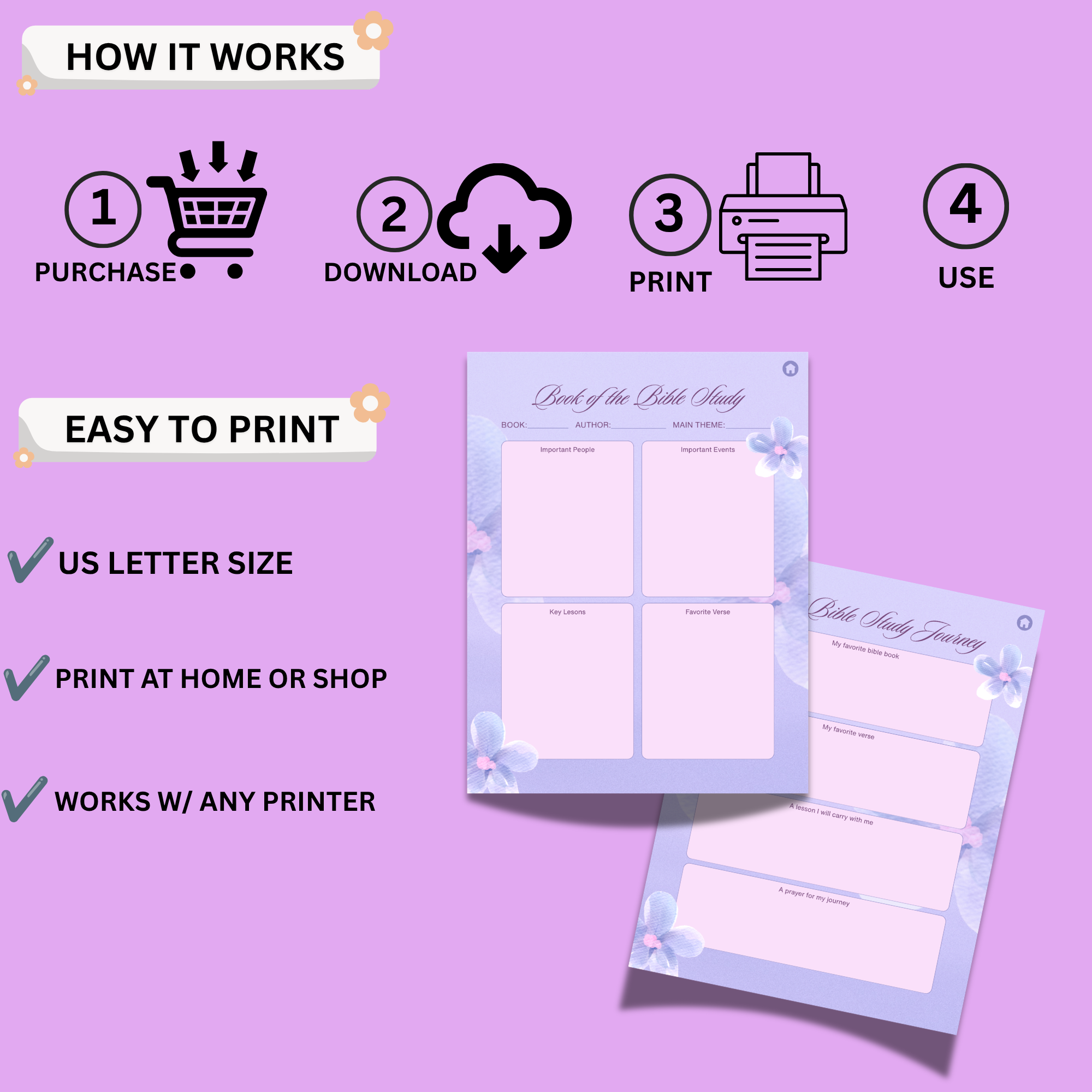 Bible Study Planner & Journal Printable – 22 Page Christian Study Workbook 6 Bible Study Planner & Journal Printable – 22 Page Christian Study Workbook - Image 6