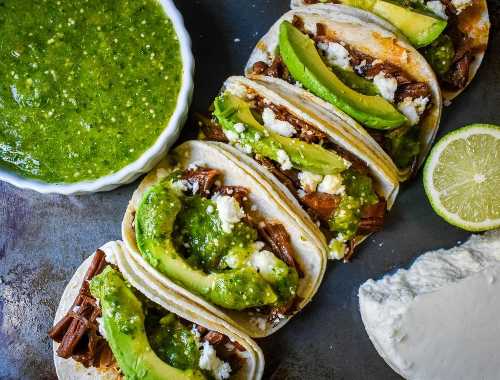 13 Tomatillo Recipes to Make When Your Garden Gives You More Than You Know What to Do With 3 Beef Barbacoa Tacos with Tomatillo Salsa 1