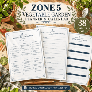 Zone 5 Vegetable Garden Planner and Calendar – 38-Page Printable PDF