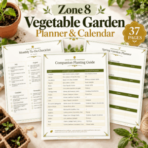 Zone 8 Vegetable Garden Planner & Calendar – 37-Page Printable