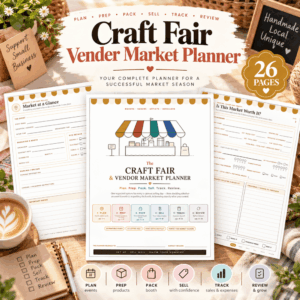 Craft Fair & Vendor Market Planner – 26-Page Printable Small Business Organizer