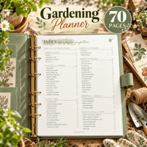70-Page Gardening Planner Printable PDF | Garden Journal & Planting Tracker