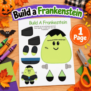 Build a Frankenstein Printable Halloween Cut and Paste Craft for Kids