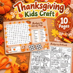 Thanksgiving Kids Craft Bundle – 10 Printable Activities and Coloring Pages