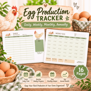 Egg Production Tracker Printable &ndash; 16-Page Daily, Weekly, Monthly & Annual Chicken Egg Log