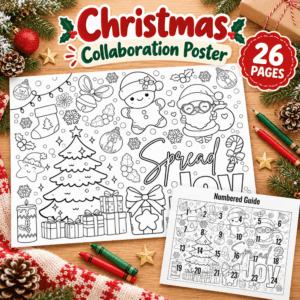 Christmas Collaboration Poster Printable – Spread JOY Classroom Coloring Activity