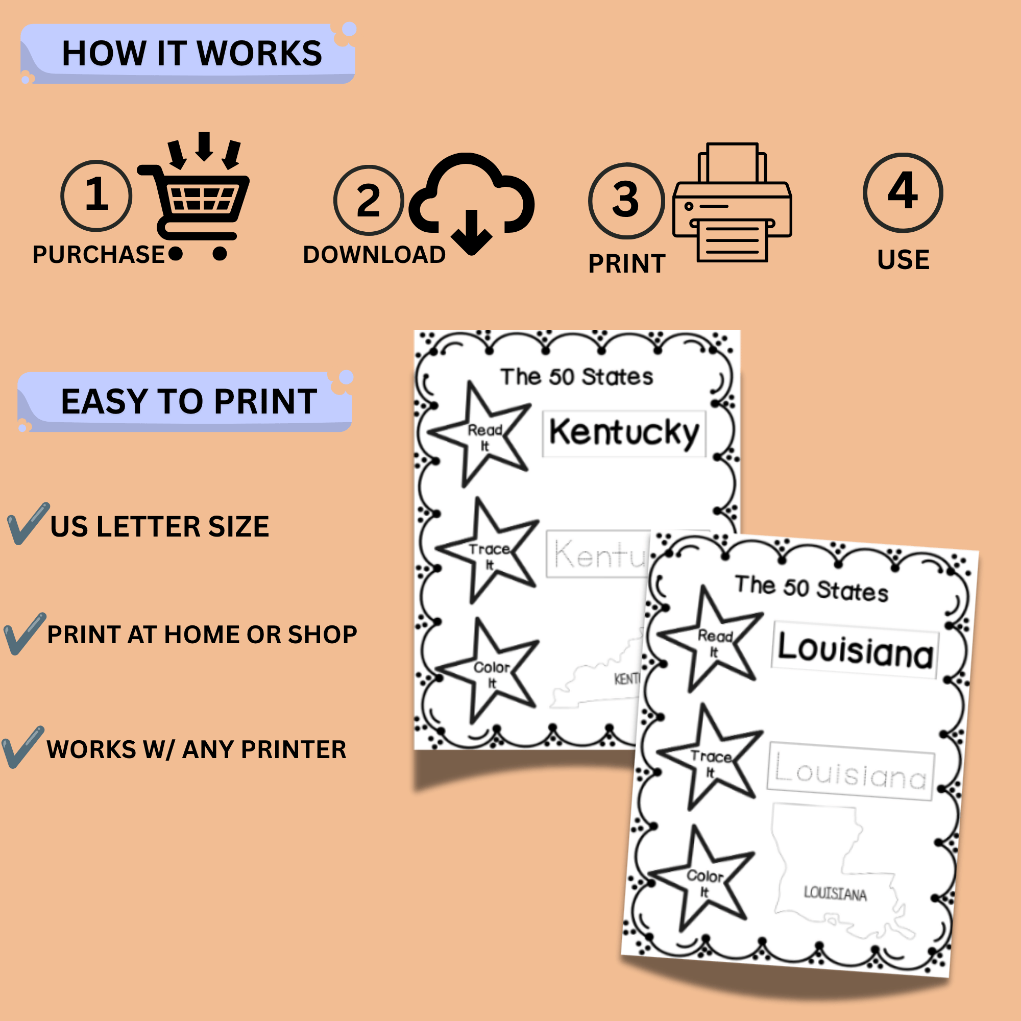 The 50 States Activity Printable – 50 Geography Worksheets for Kids 6 The 50 States Activity Printable – 50 Geography Worksheets for Kids - Image 6