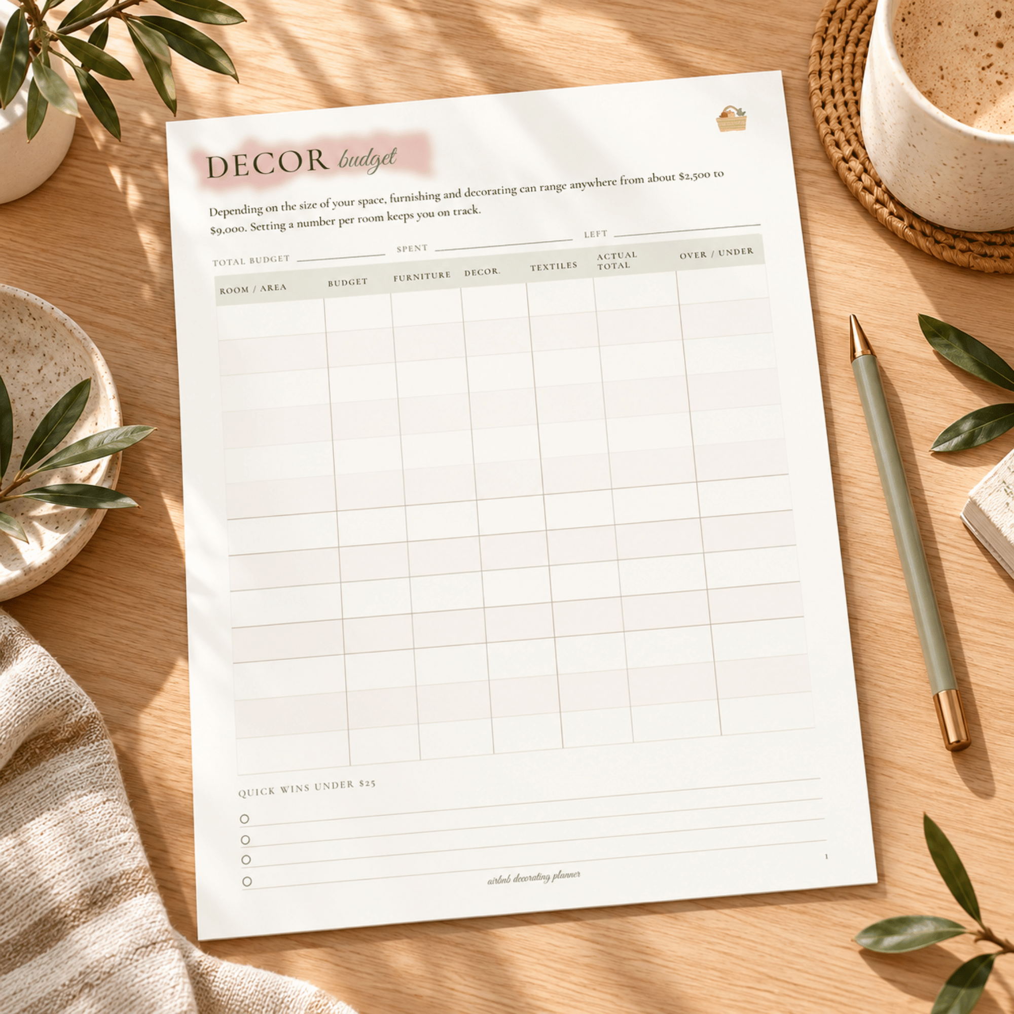 Airbnb Decorating Planner Printable – 24-Page Vacation Rental Decor Organizer 4 Airbnb Decorating Planner Printable – 24-Page Vacation Rental Decor Organizer - Image 4