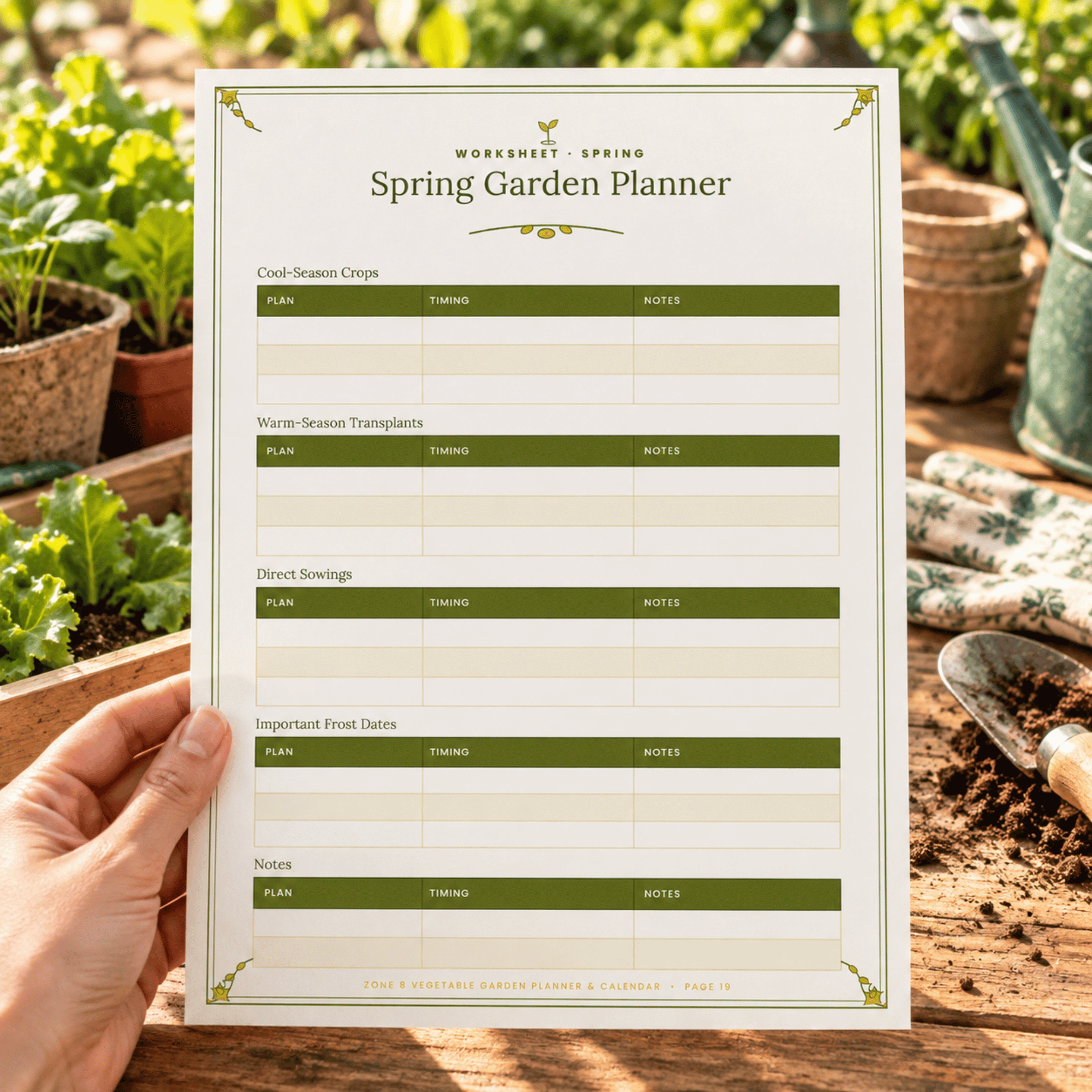 Zone 8 Vegetable Garden Planner & Calendar – 37-Page Printable 5 Zone 8 Vegetable Garden Planner & Calendar – 37-Page Printable - Image 5