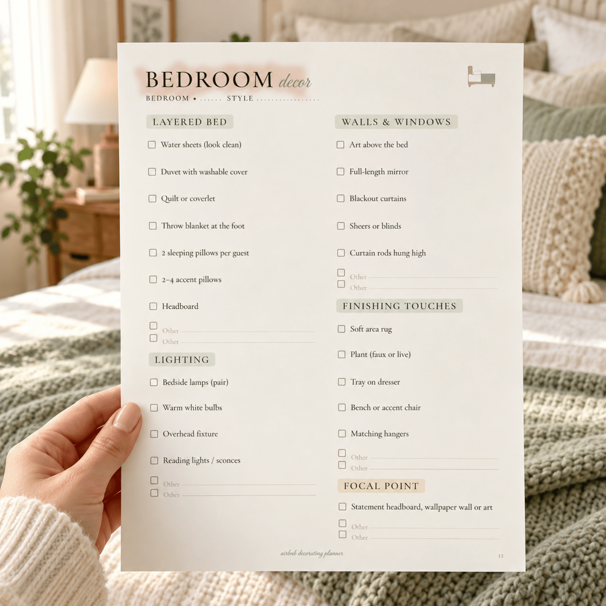 Airbnb Decorating Planner Printable – 24-Page Vacation Rental Decor Organizer 5 Airbnb Decorating Planner Printable – 24-Page Vacation Rental Decor Organizer - Image 5