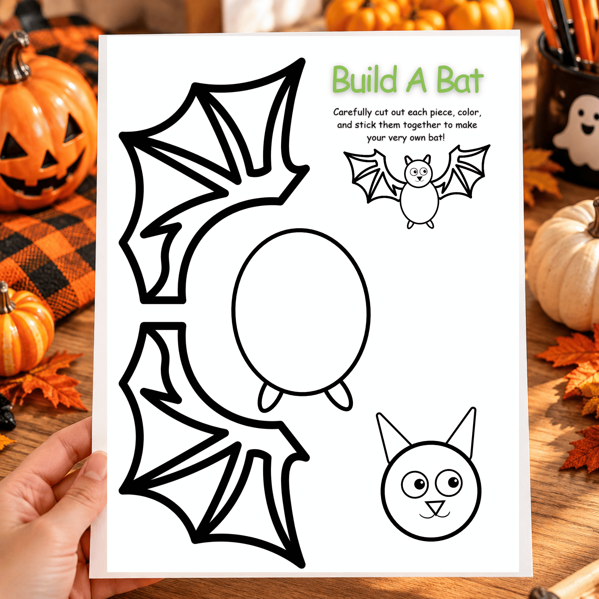 Build a Bat Printable Halloween Cut and Paste Craft for Kids 4 Build a Bat Printable Halloween Cut and Paste Craft for Kids - Image 4