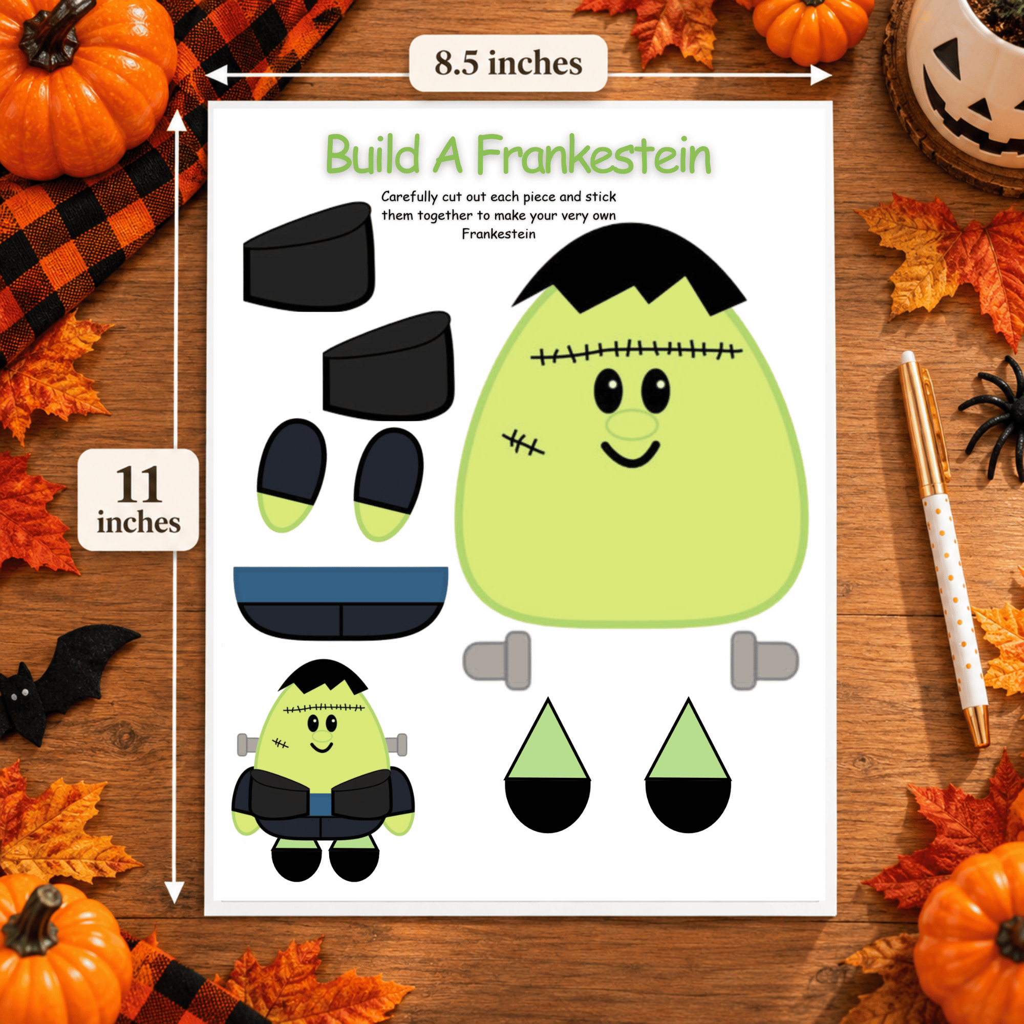 Build a Frankenstein Printable Halloween Cut and Paste Craft for Kids 6 Build a Frankenstein Printable Halloween Cut and Paste Craft for Kids - Image 6