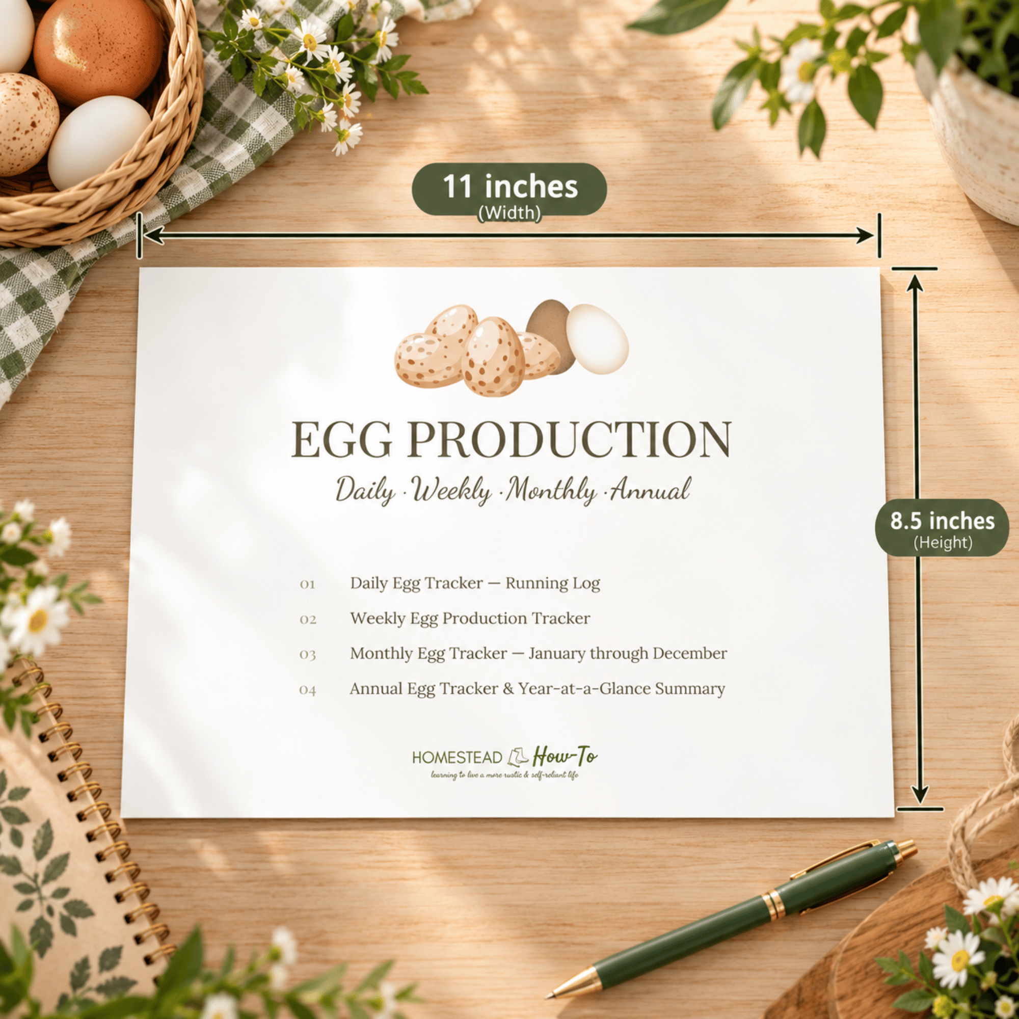 Egg Production Tracker Printable – 16-Page Daily, Weekly, Monthly & Annual Chicken Egg Log 4 Egg Production Tracker Printable – 16-Page Daily, Weekly, Monthly & Annual Chicken Egg Log - Image 4