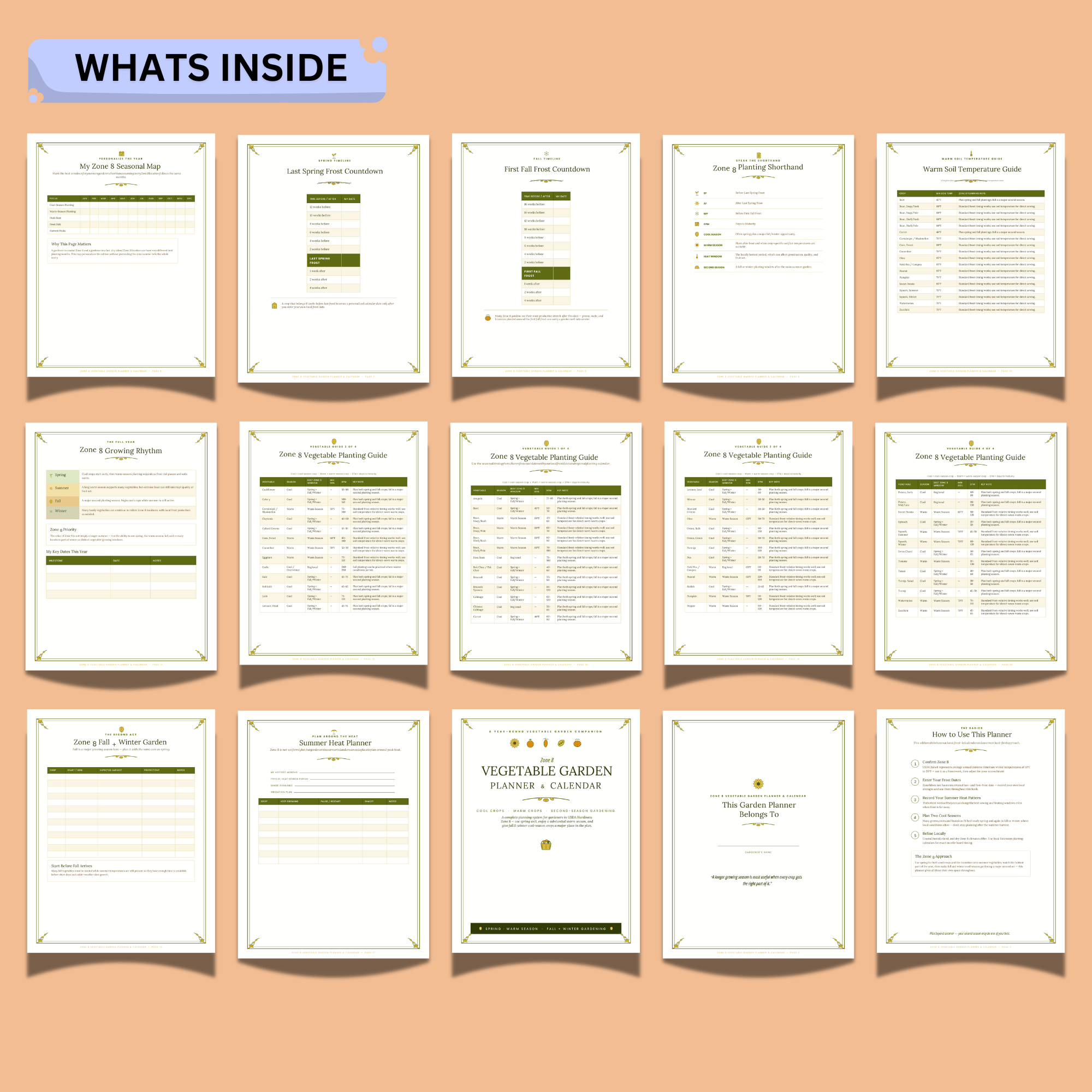 Zone 8 Vegetable Garden Planner & Calendar – 37-Page Printable 2 Zone 8 Vegetable Garden Planner & Calendar – 37-Page Printable - Image 2