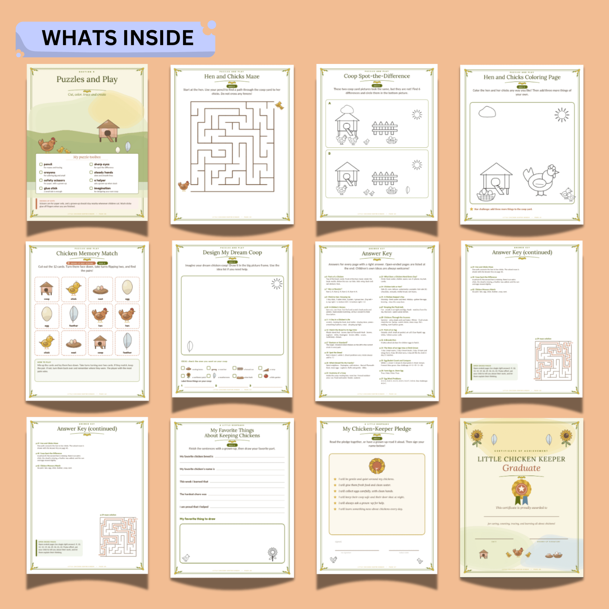 Little Chicken Keeper Activity Binder – 48-Page Chicken Care & Farm Animal Printable Workbook 2 Little Chicken Keeper Activity Binder – 48-Page Chicken Care & Farm Animal Printable Workbook - Image 2