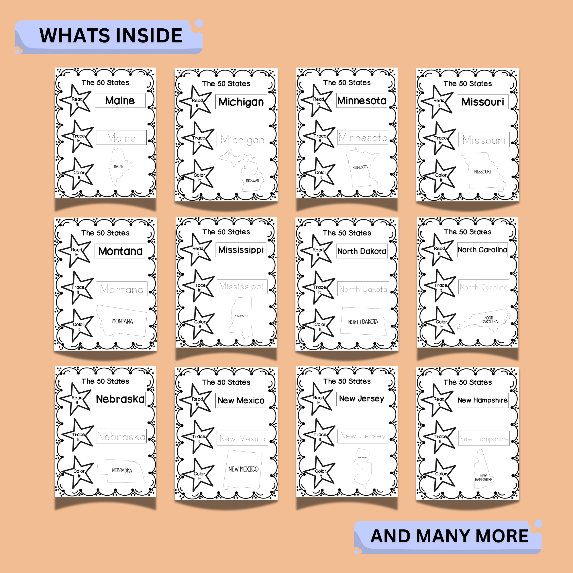 The 50 States Activity Printable – 50 Geography Worksheets for Kids 2 The 50 States Activity Printable – 50 Geography Worksheets for Kids - Image 2