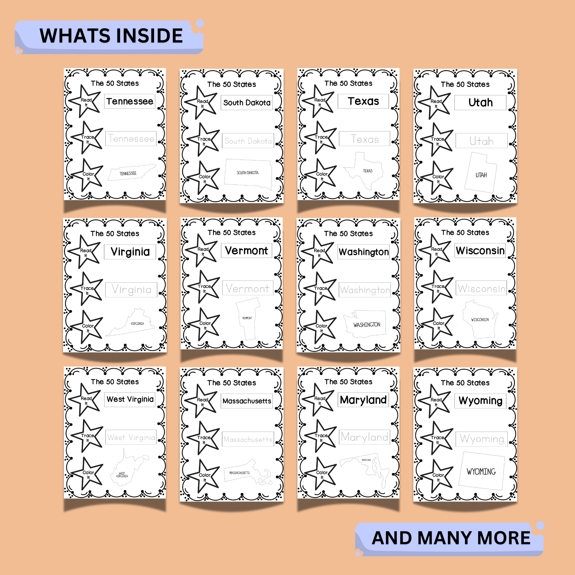 The 50 States Activity Printable – 50 Geography Worksheets for Kids 3 The 50 States Activity Printable – 50 Geography Worksheets for Kids - Image 3