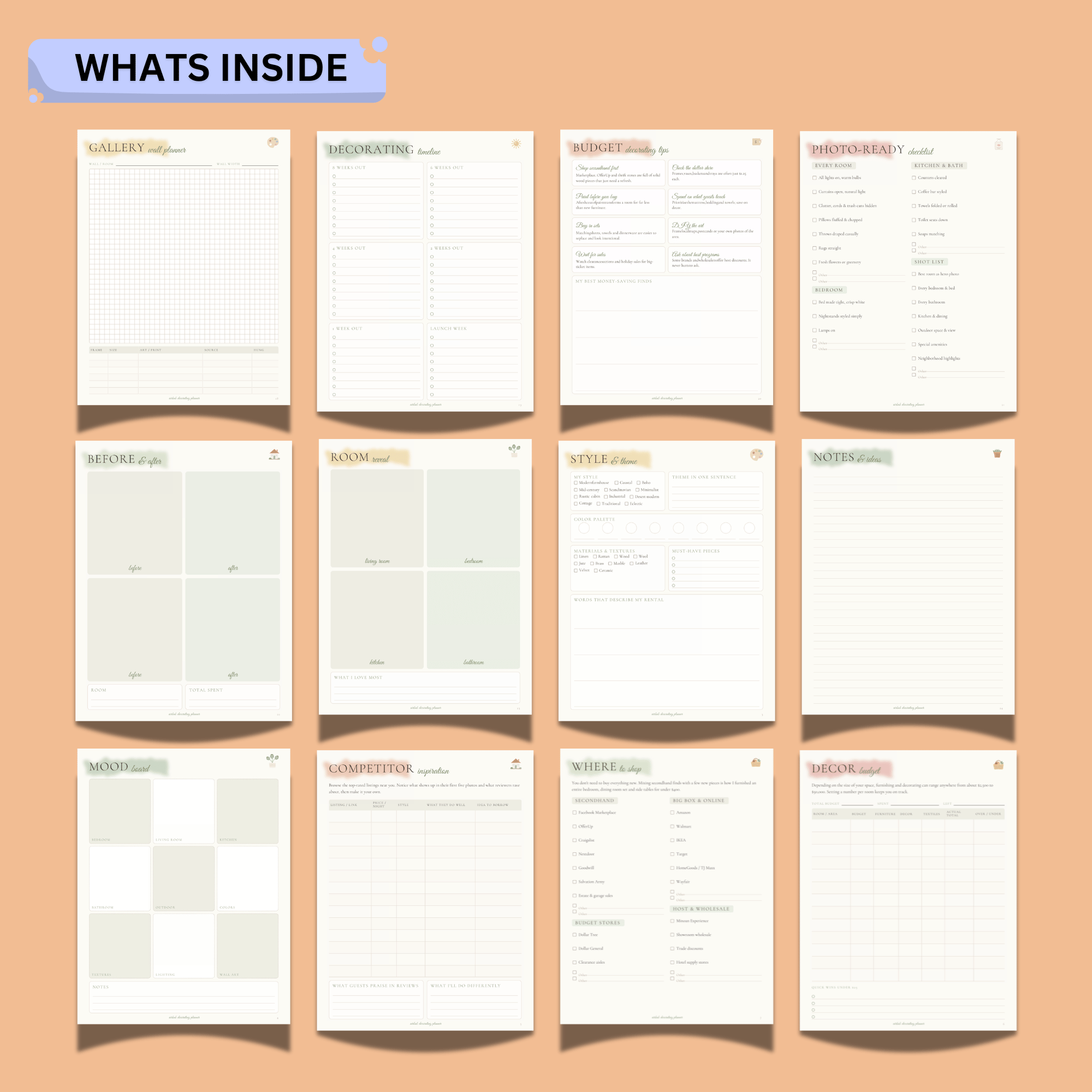 Airbnb Decorating Planner Printable – 24-Page Vacation Rental Decor Organizer 3 Airbnb Decorating Planner Printable – 24-Page Vacation Rental Decor Organizer - Image 3